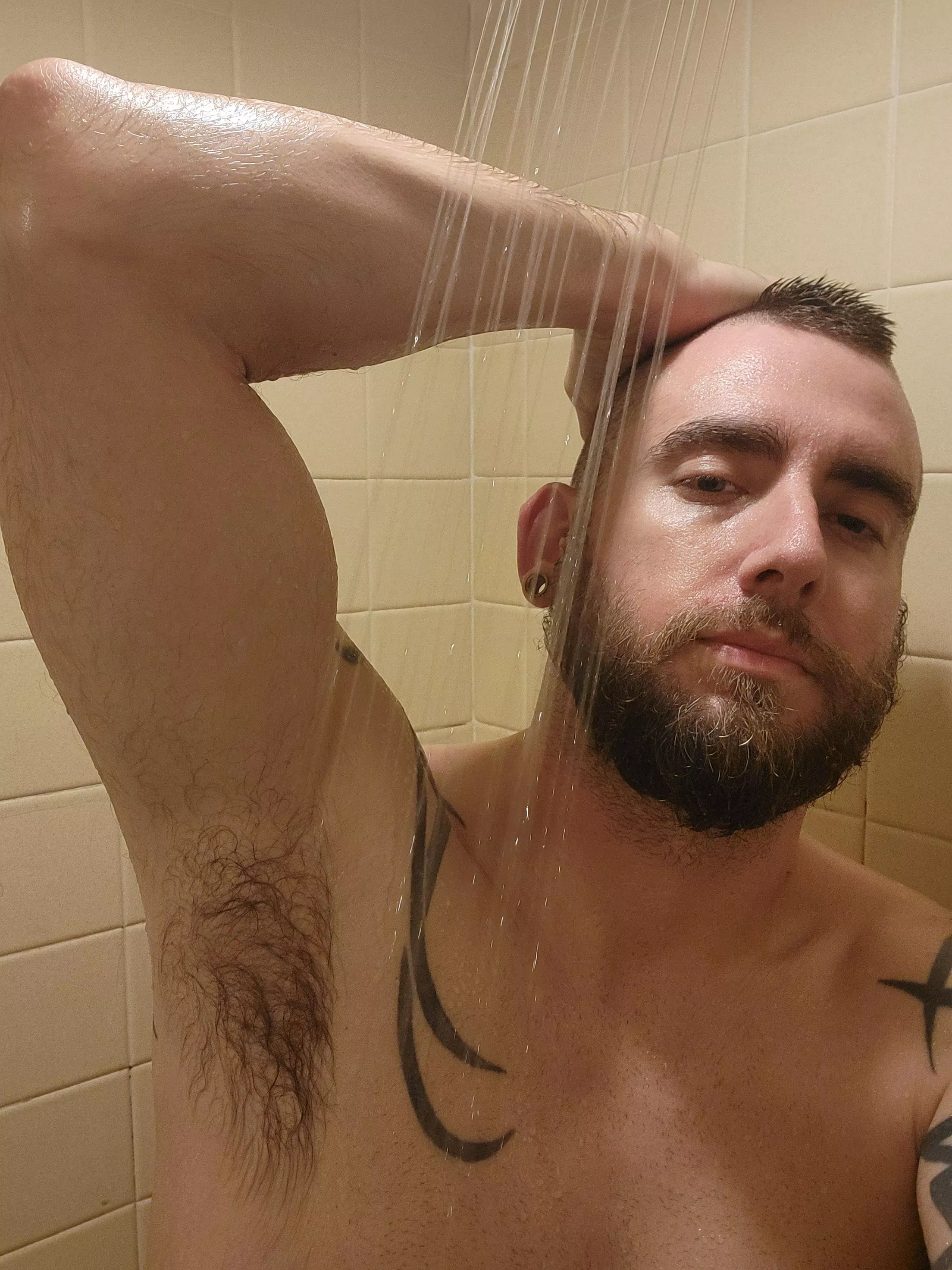 After a long day, who wants to shower with me and help me wash these smelly pits