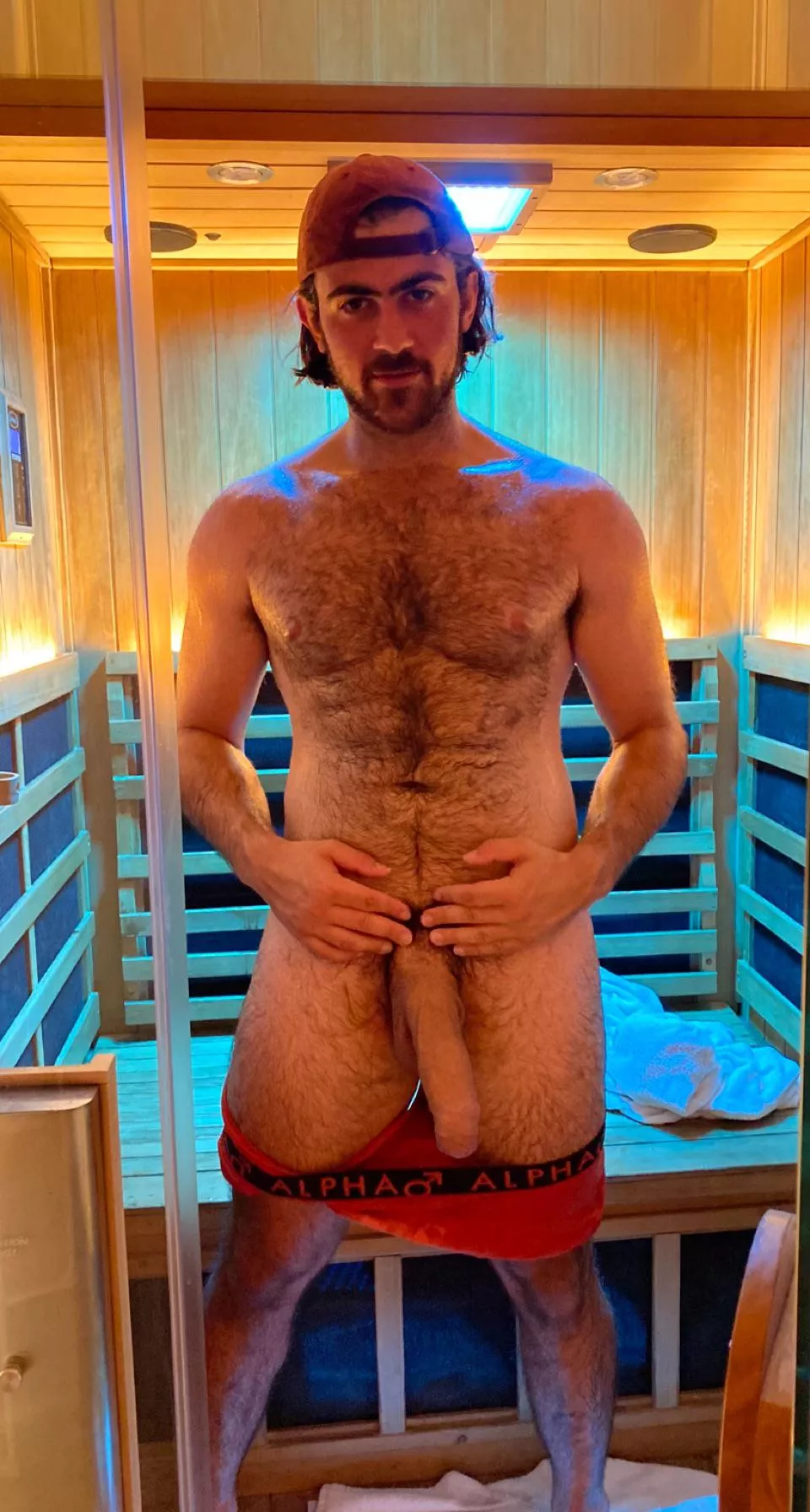 Cock out in sauna :)