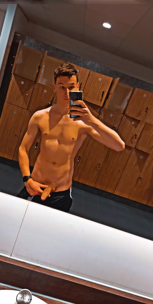 jerking off in the lockerroom