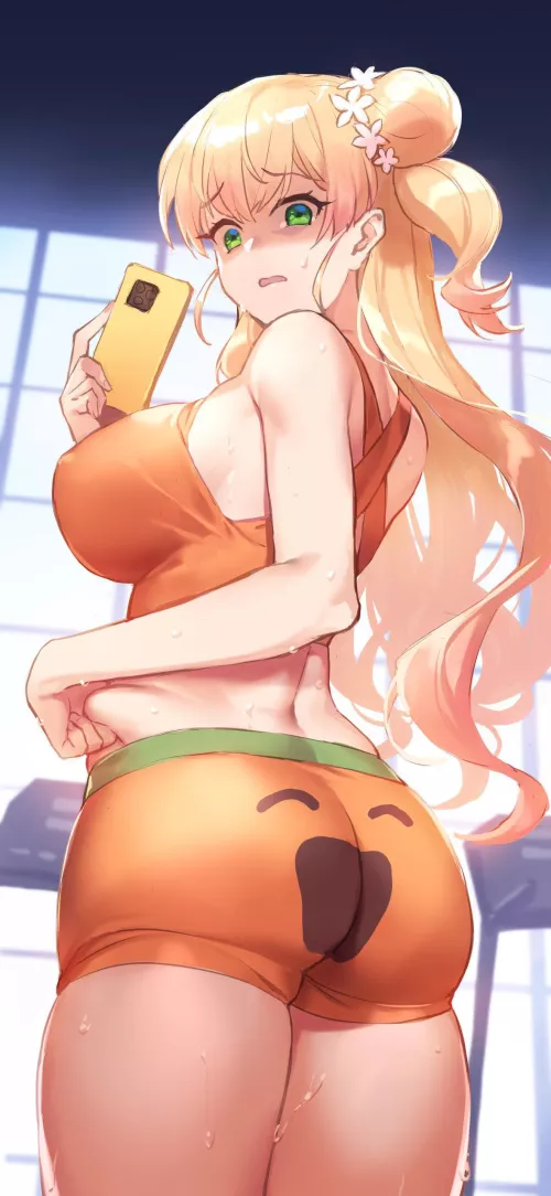 Momosuzu Nene in Pumpkin Underwear [Hololive]