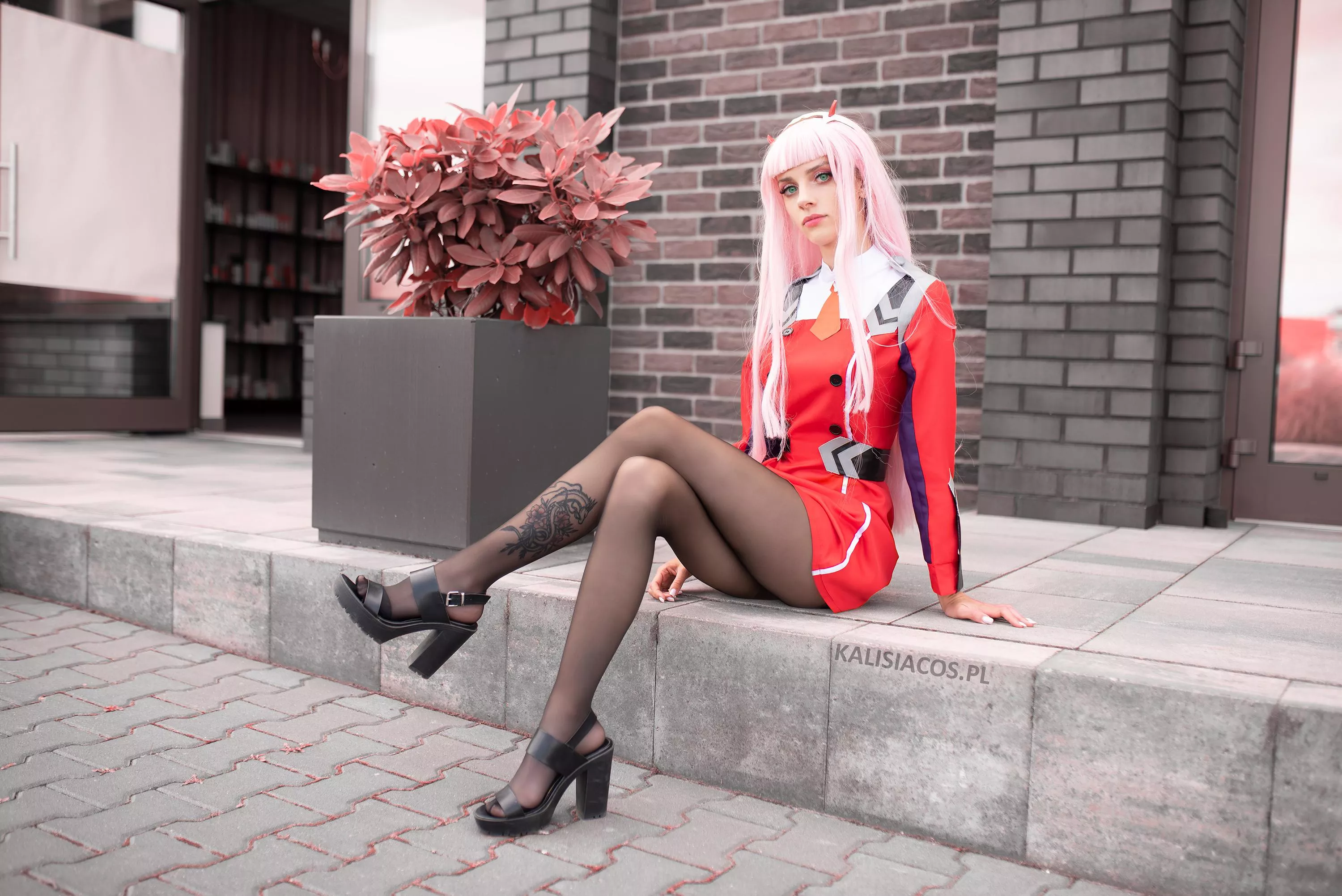 Red dress, black pantyhose (kalisiacos)