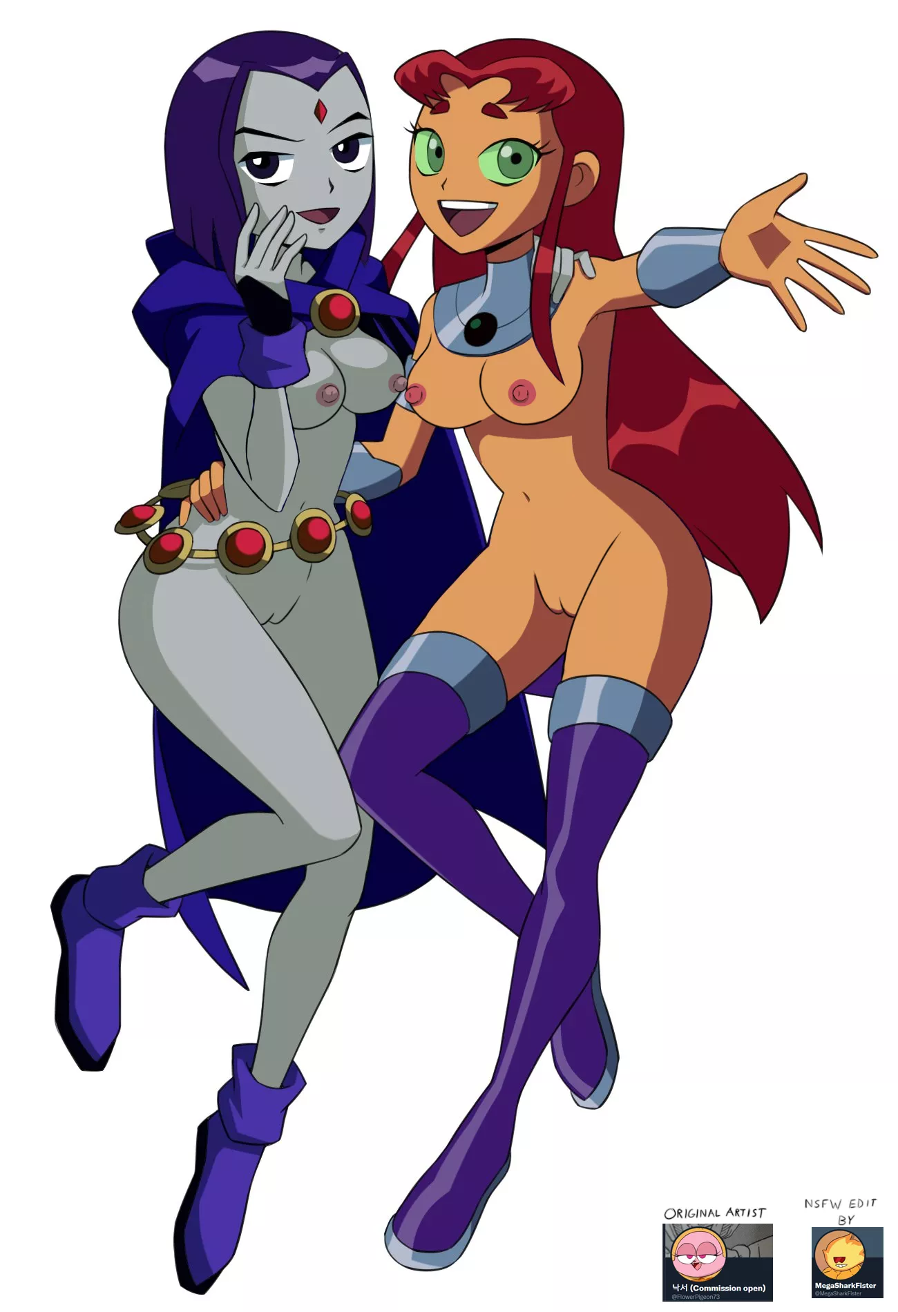 Starfire & Raven (megasharkfister)