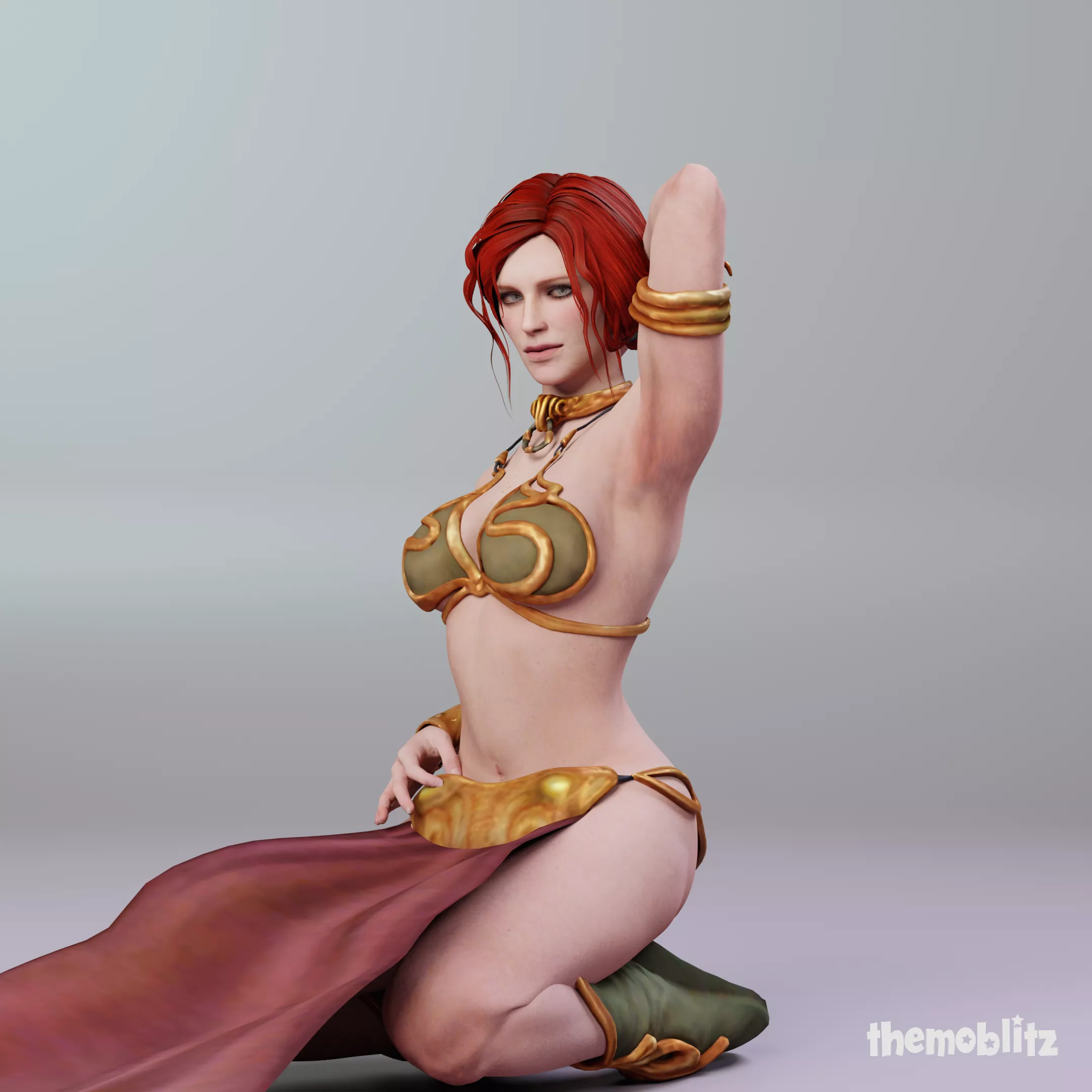 Triss in Slave Leia outfit (themoblitz)