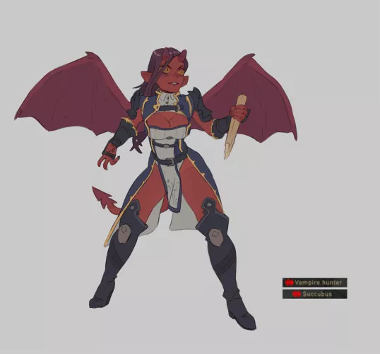 Vampire Hunter Succubus, by @saintmonstre