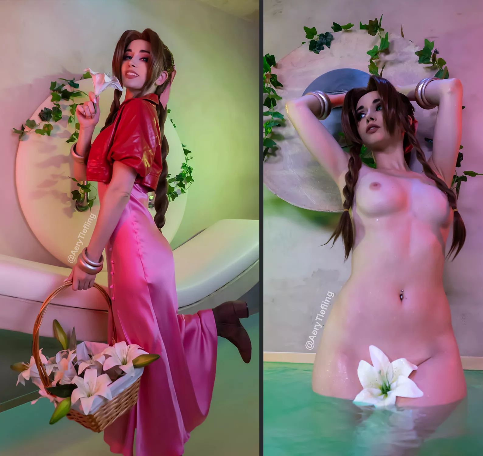 Aerith from Final Fantasy 7 by Aery Tiefling [OC]
