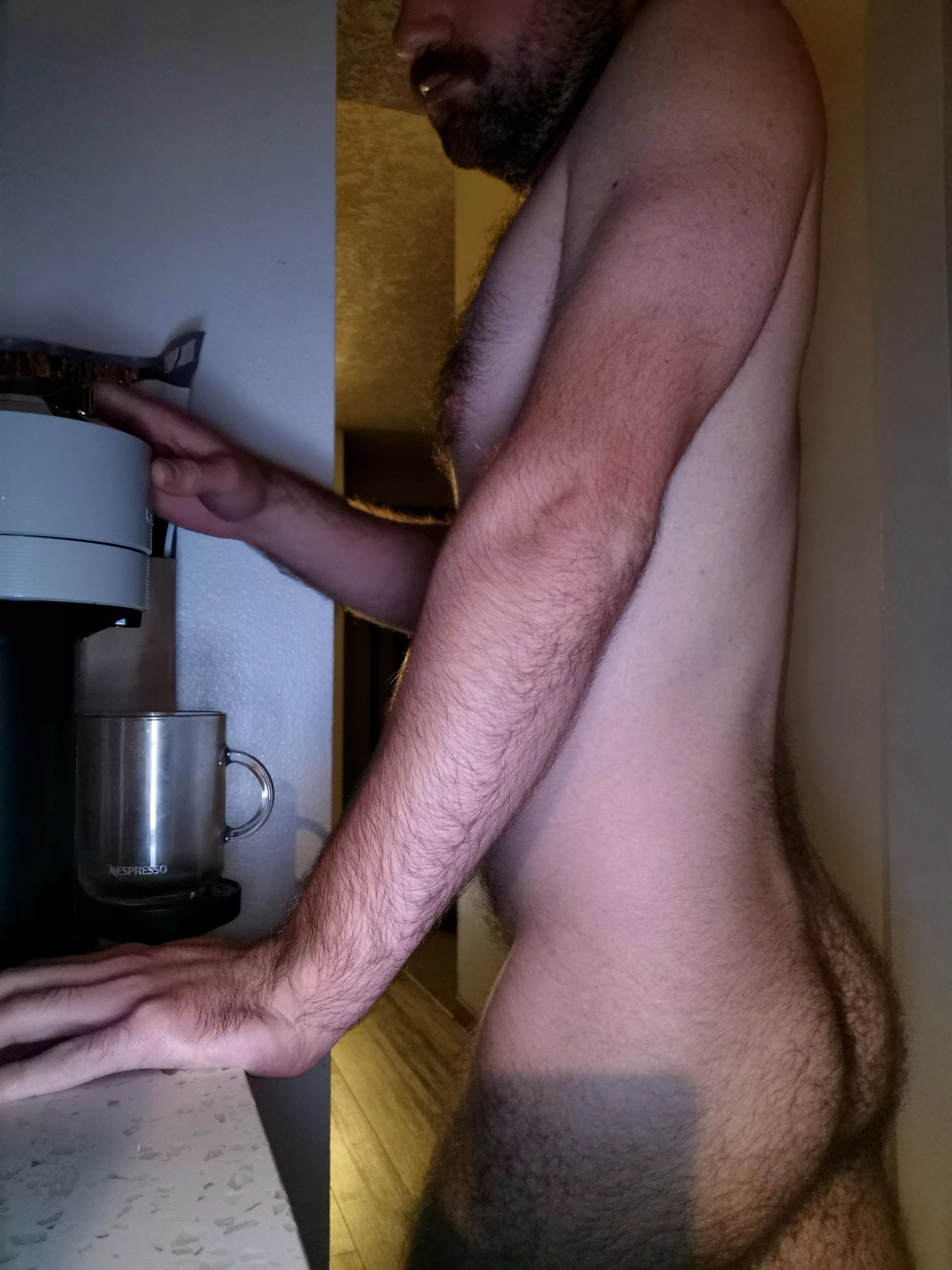 Brewing some morning coffee.