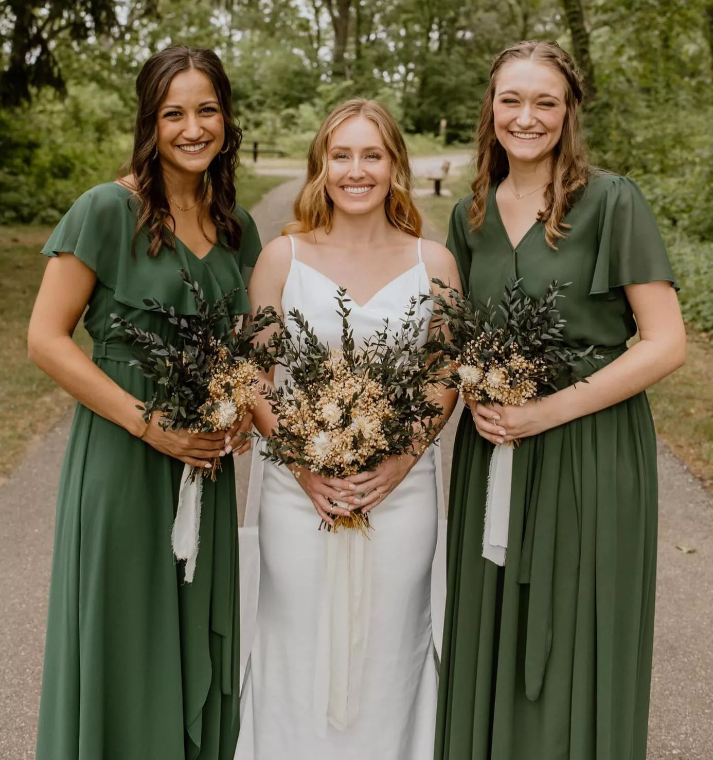Bride and bridesmaids