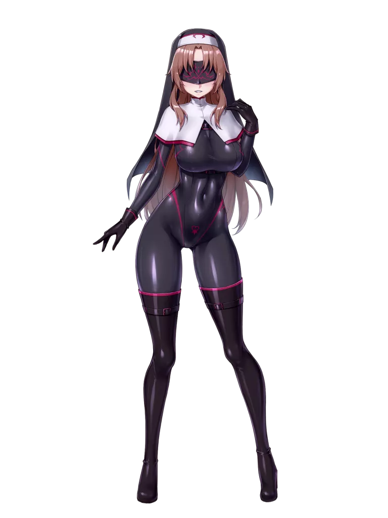 Corrupted Nun In Latex (Chain Paradox ) [Original]