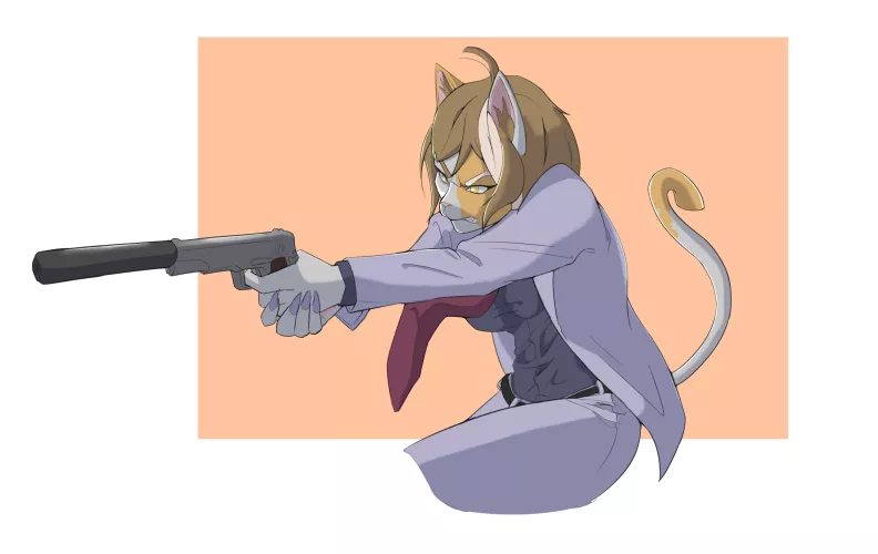 Don't look too much or she might bite you! A gangster commission I've made, do you wanna join the gang? (art by me)