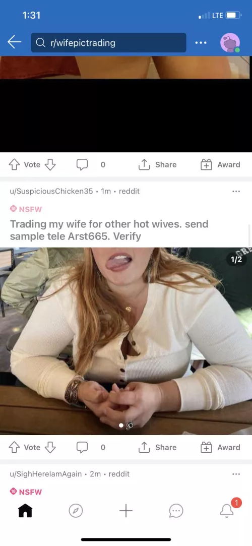 Dude is trading stolen pics not his lady