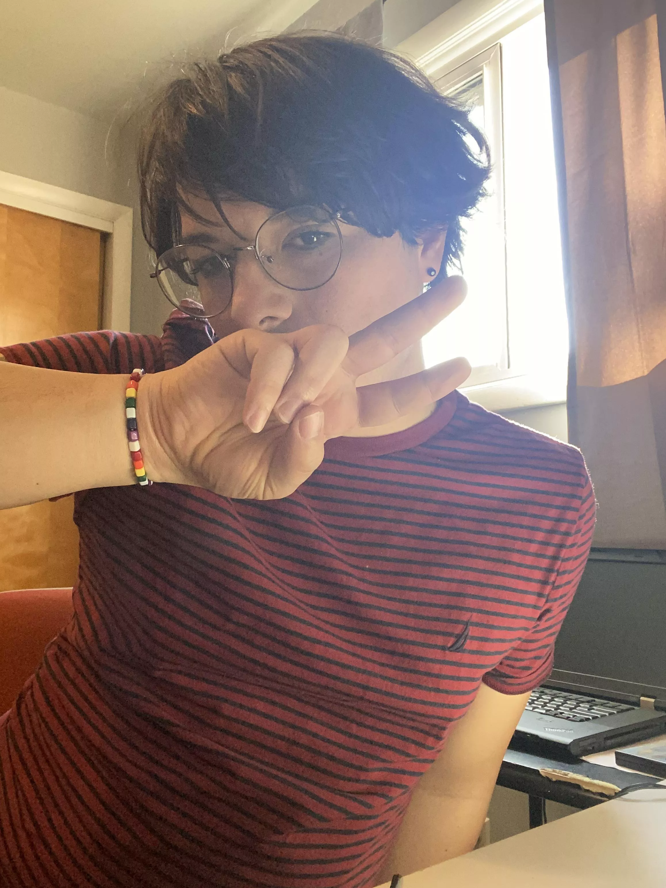 Happy femboy Friday 💛🤍💜🖤