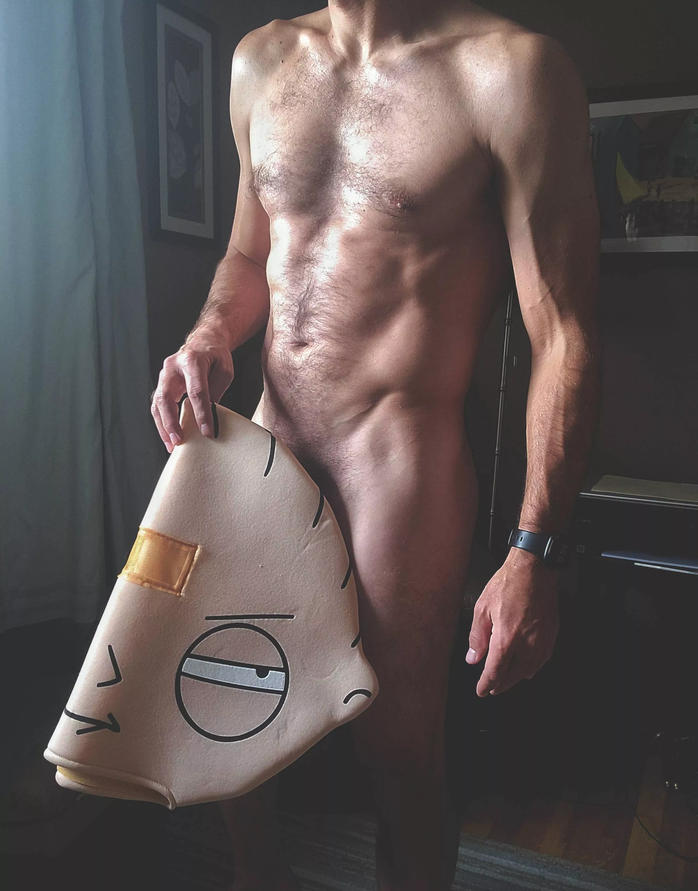 Just getting my costume ready. Make sure to stop by my house on Halloween.