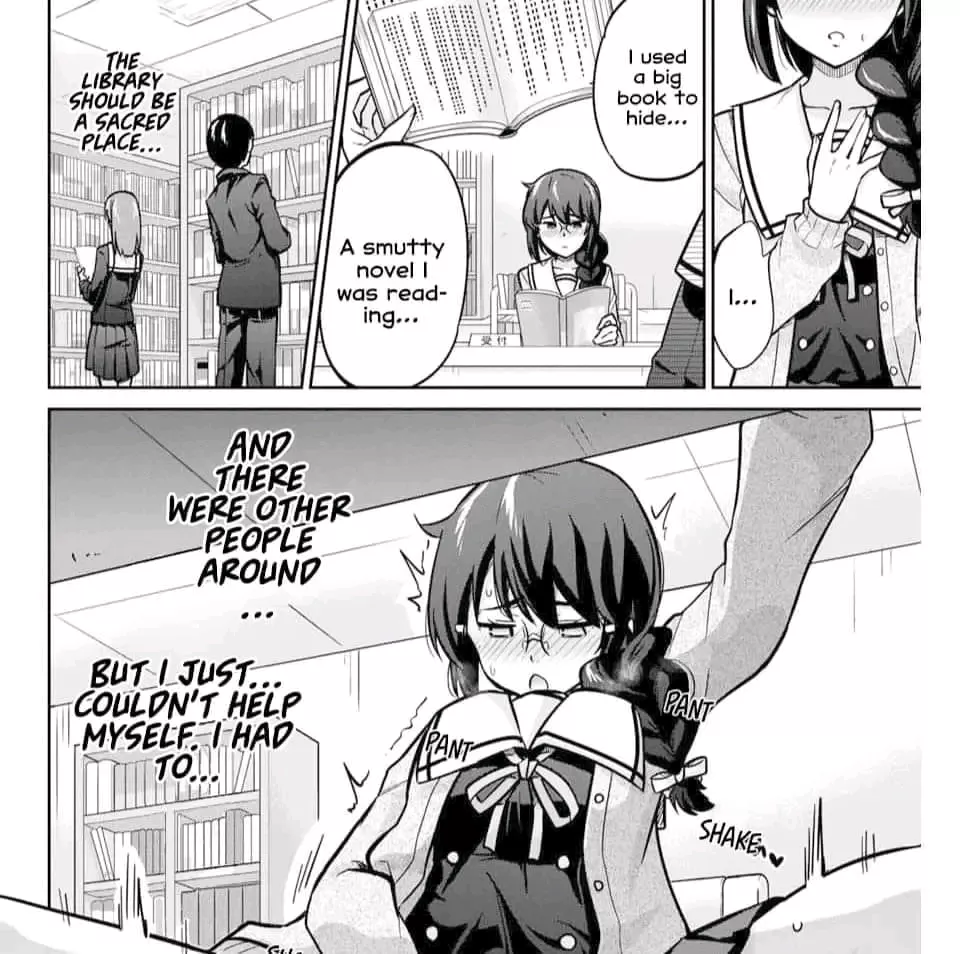 LF mono source : schoolgirl outfit, glasses, bubble text, 