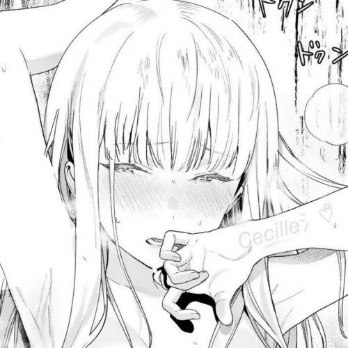 LF Mono Source: steam, white hair, armpits, nude, 1girl, open mouth, sweating, no text