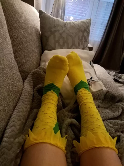 Loki socks with a hint of skin