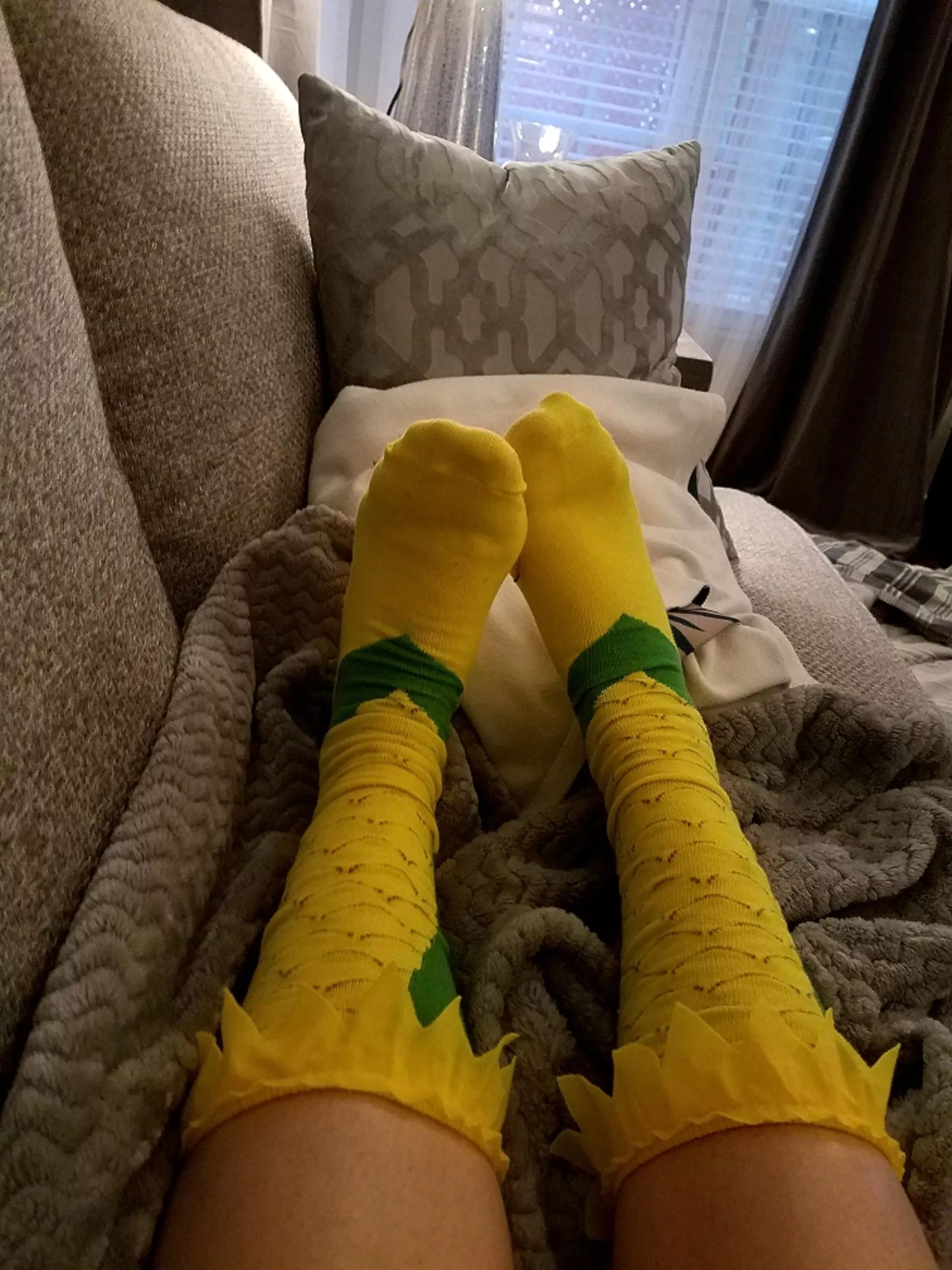 Loki socks with a hint of skin