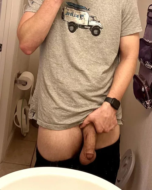 My huge nuts cradle my substantial softie