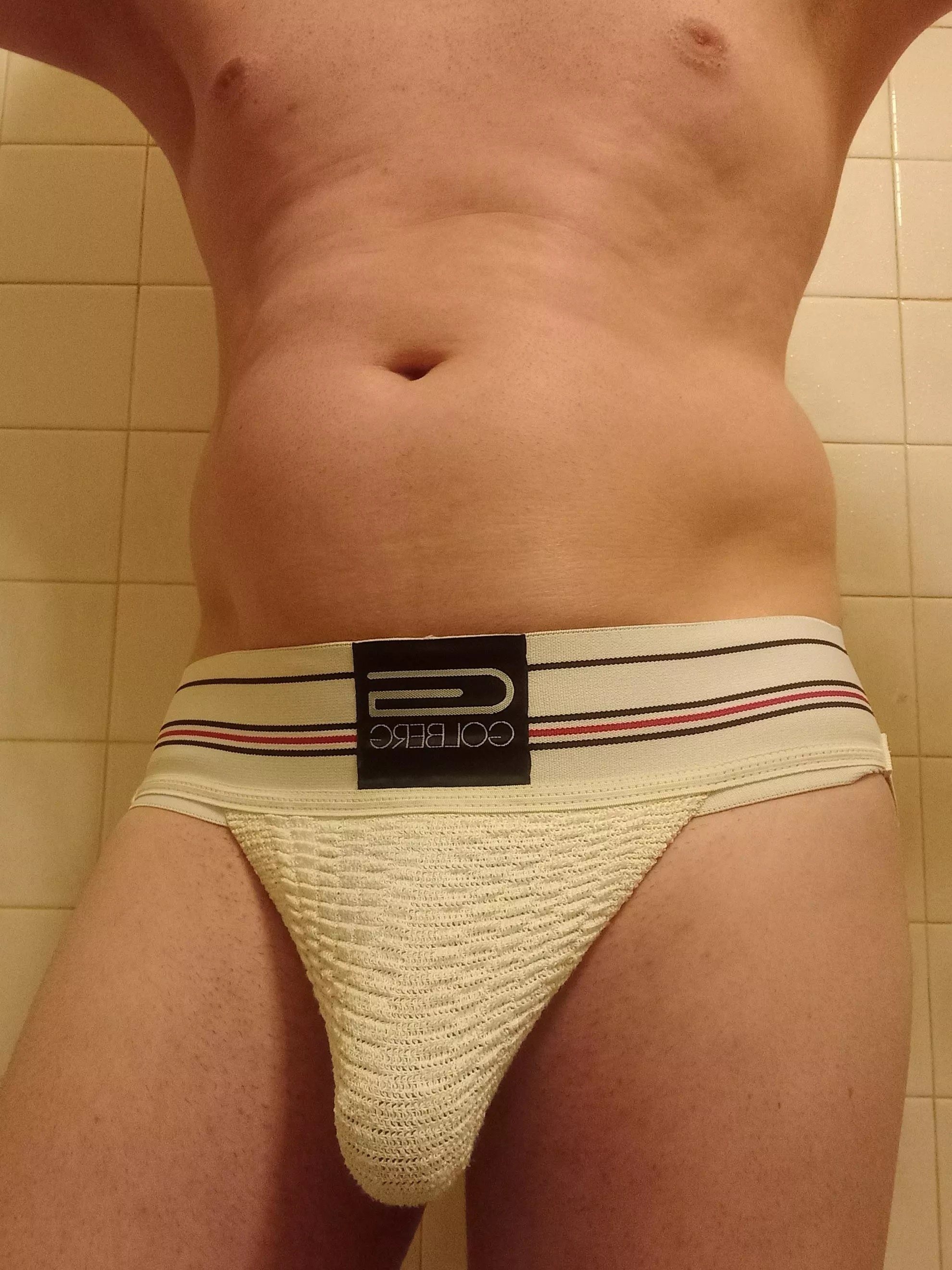 old-school jock look good in the old-school showers?