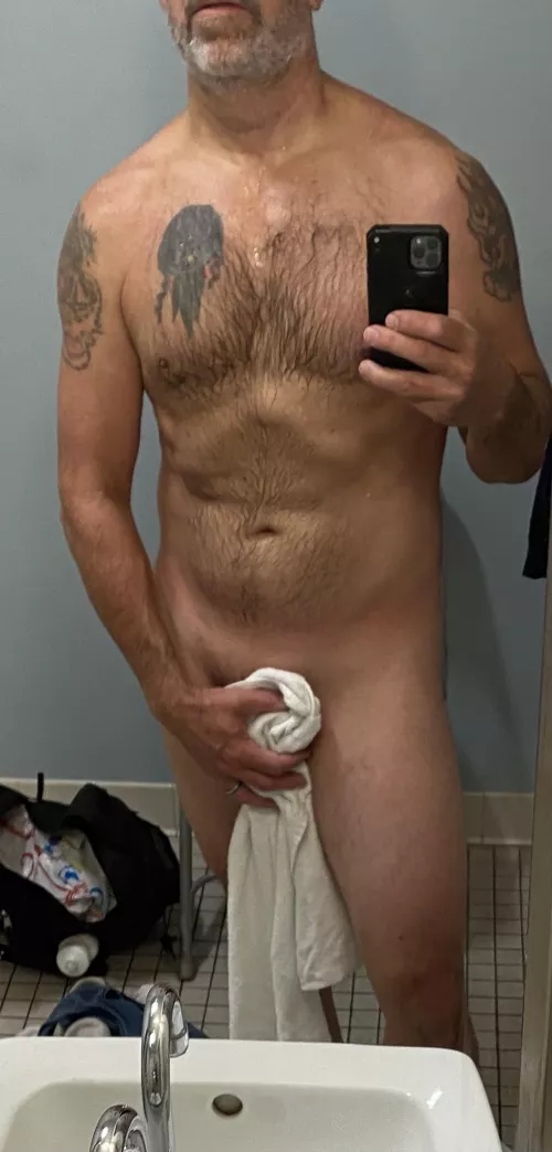 Post shower at work tease.