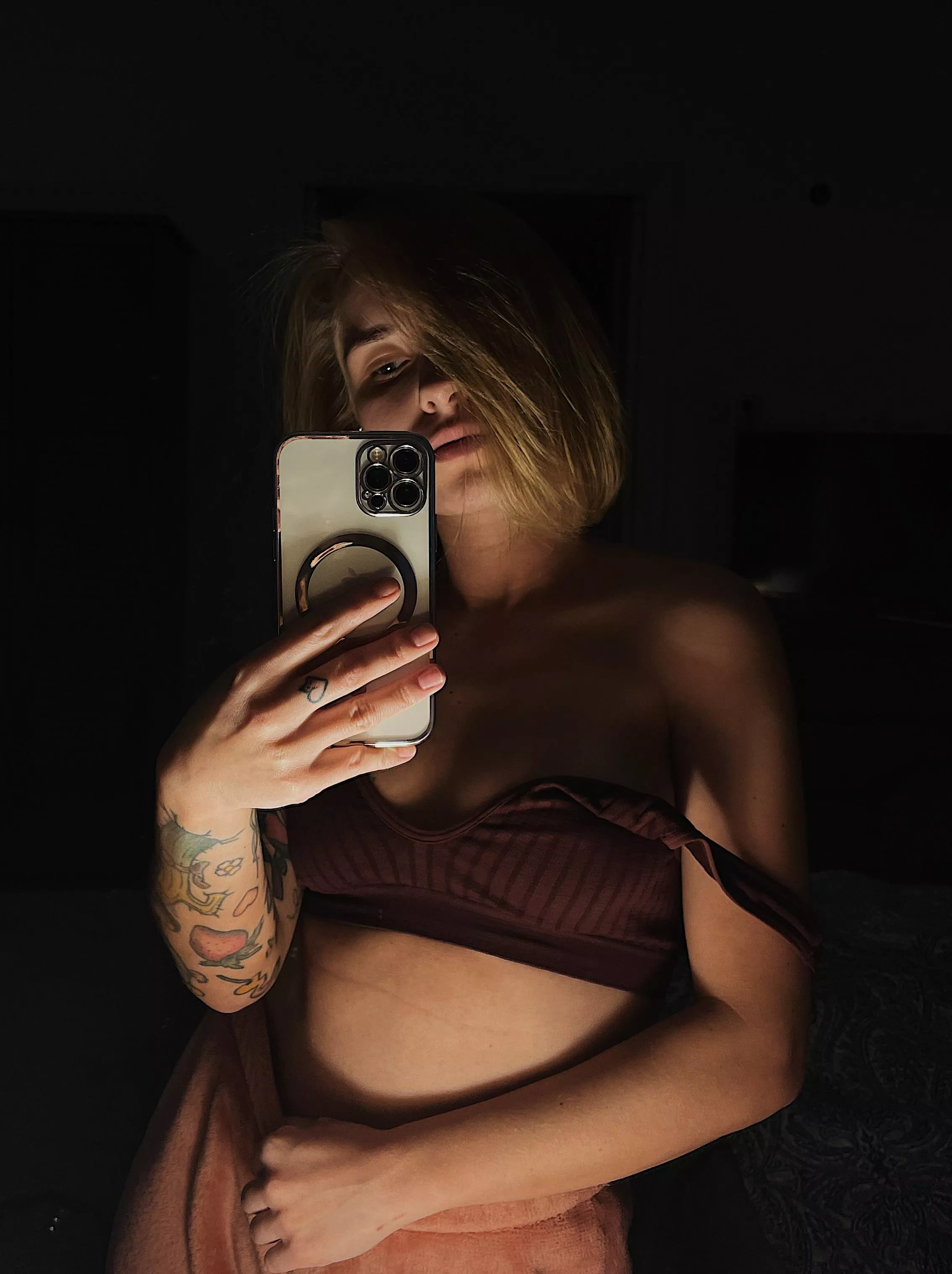 Selfie from nature blonde