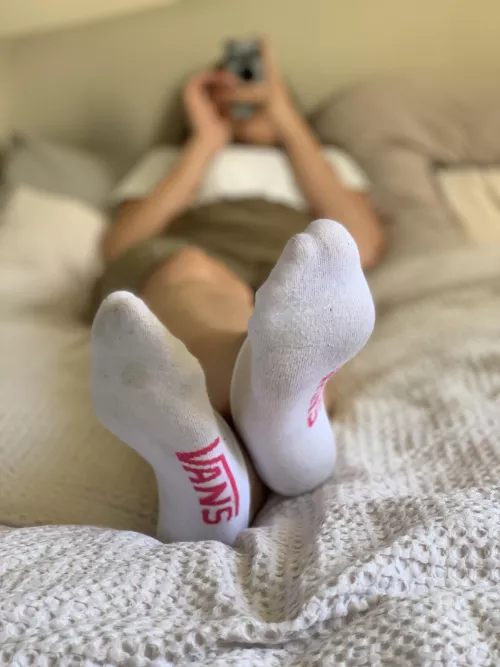 Sniff her socks while she texts me to tell me about it