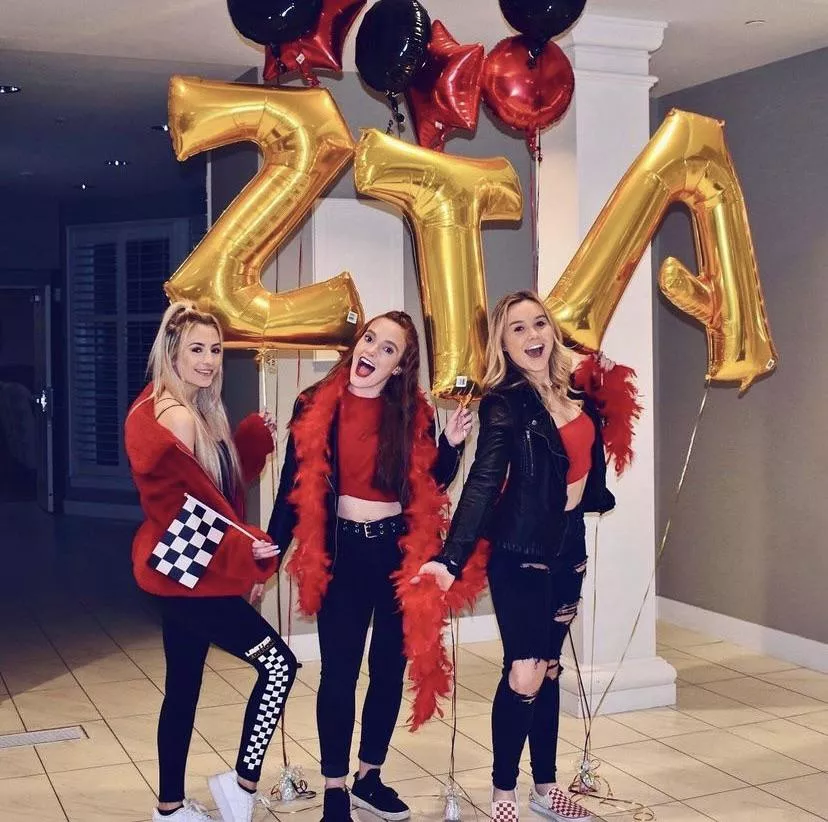 Sorority chicks in red