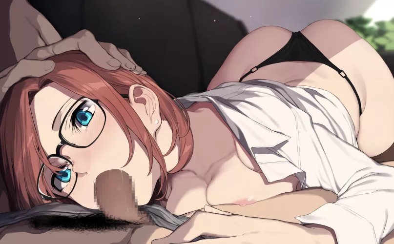 Sucking it nicely with her ass up