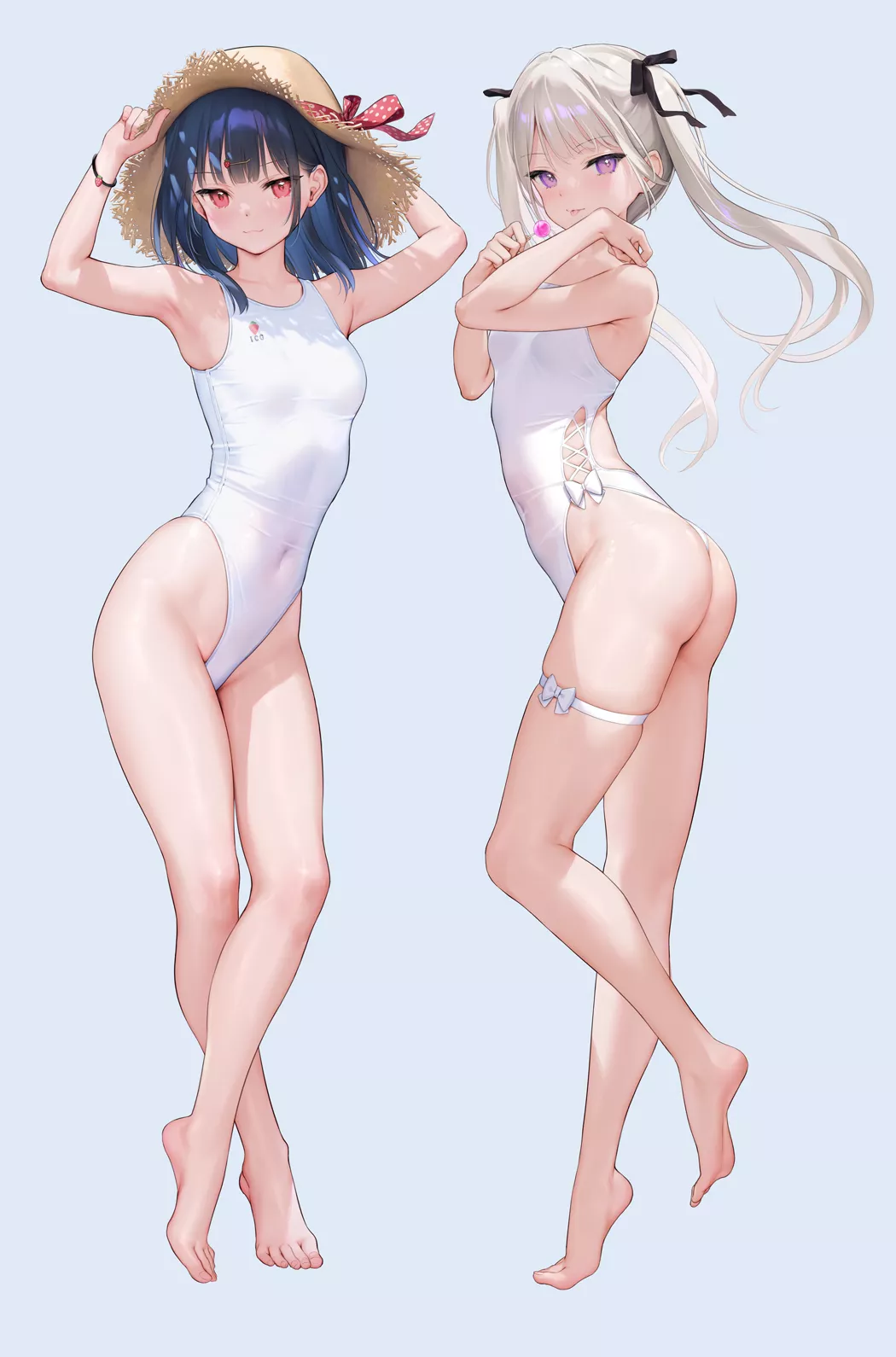Two pairs of lovely thighs