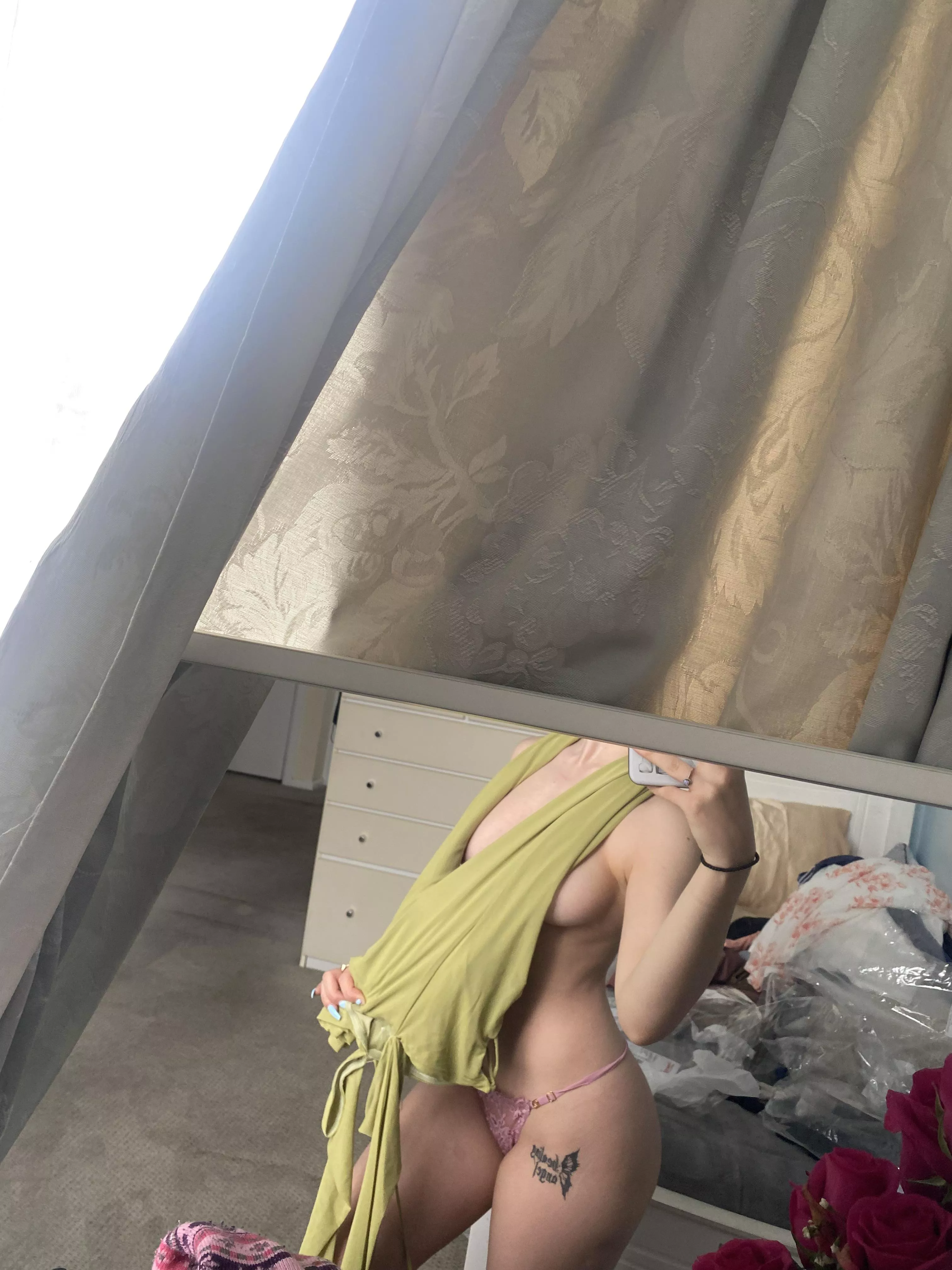 Wearing my dress as a tit cover up