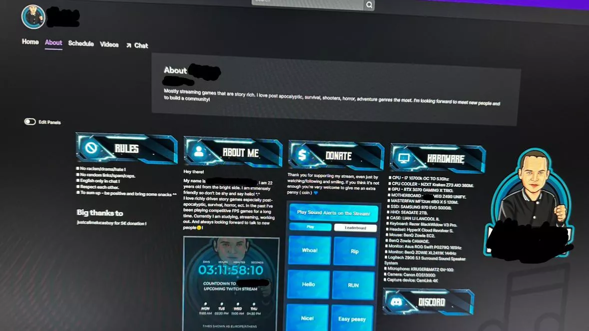What’s missing on my twitch account and how do I make it look even better?