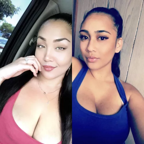 Who has a 2nd screen that wants to send jerk and cock tribs back and forth to each other to these 2? No nudes just really nice cleavage pics! Kik @ jkaino7 I’m ready to oil my cock up for these two