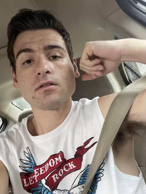 Who would be looking under his arm?