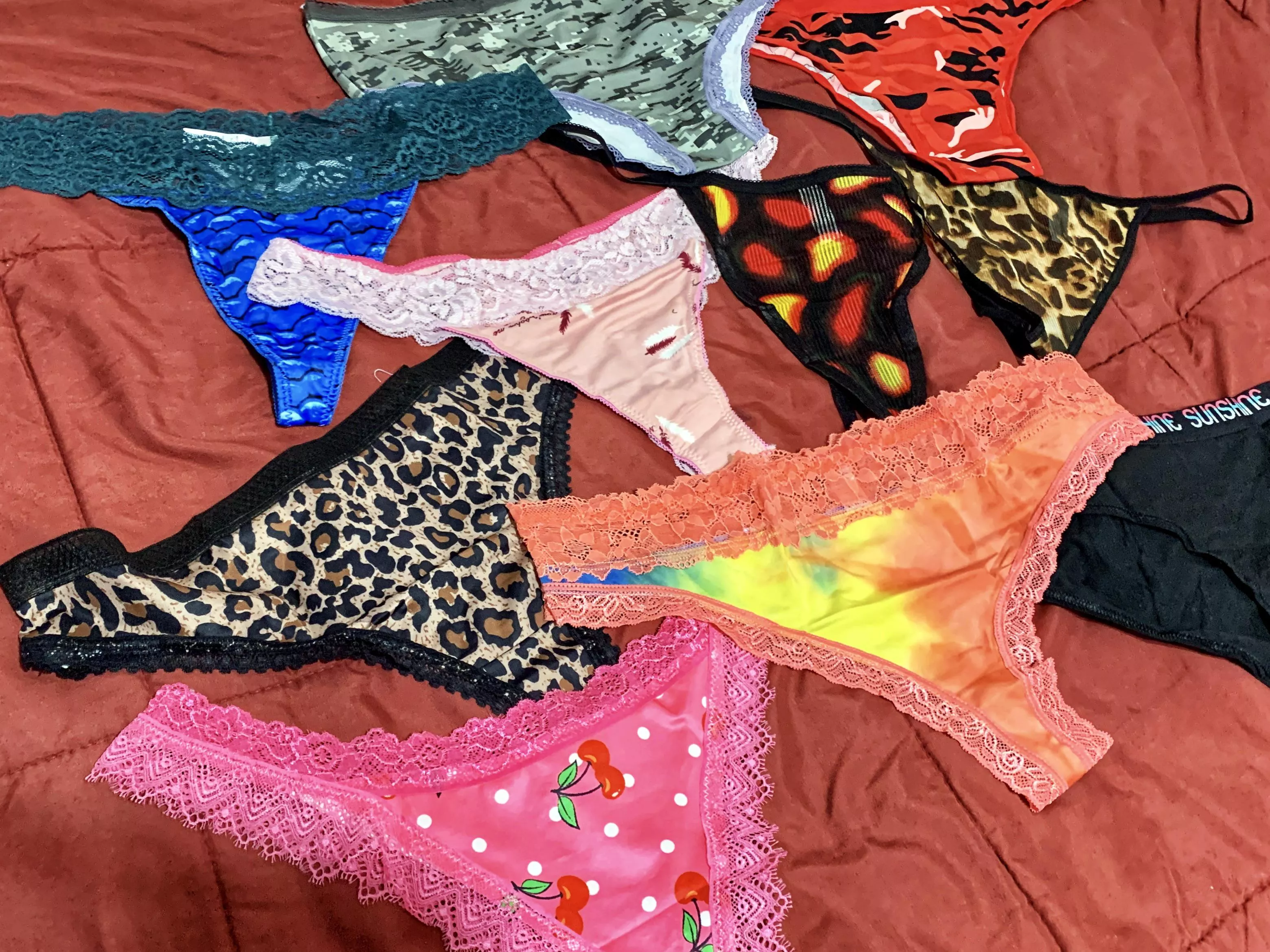 Added some new panties to my collection! My dick is twitching at the thought of trying all of them on🤤