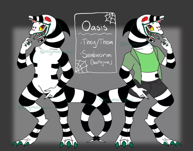 Beetlejuice sandworm fursona for Halloween! :D (Art by me!)