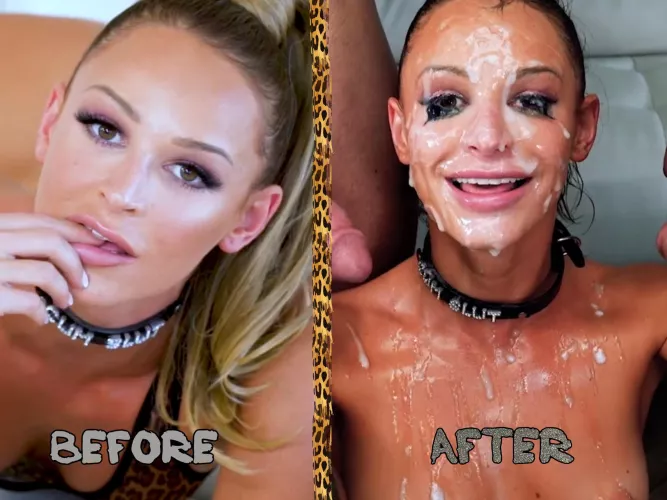 Before & after a bukkake