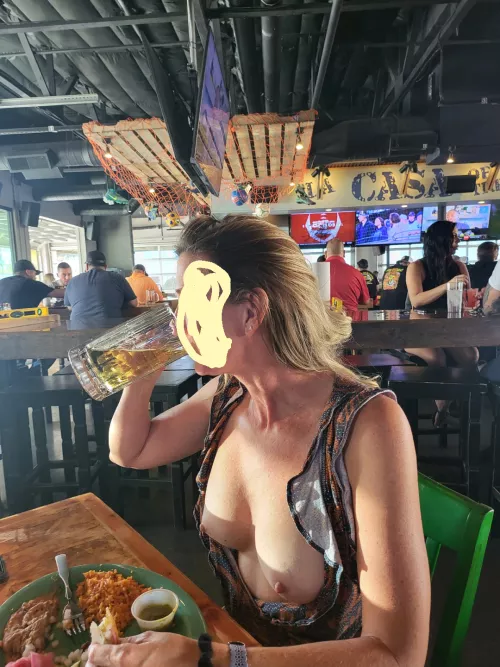 eating out topless