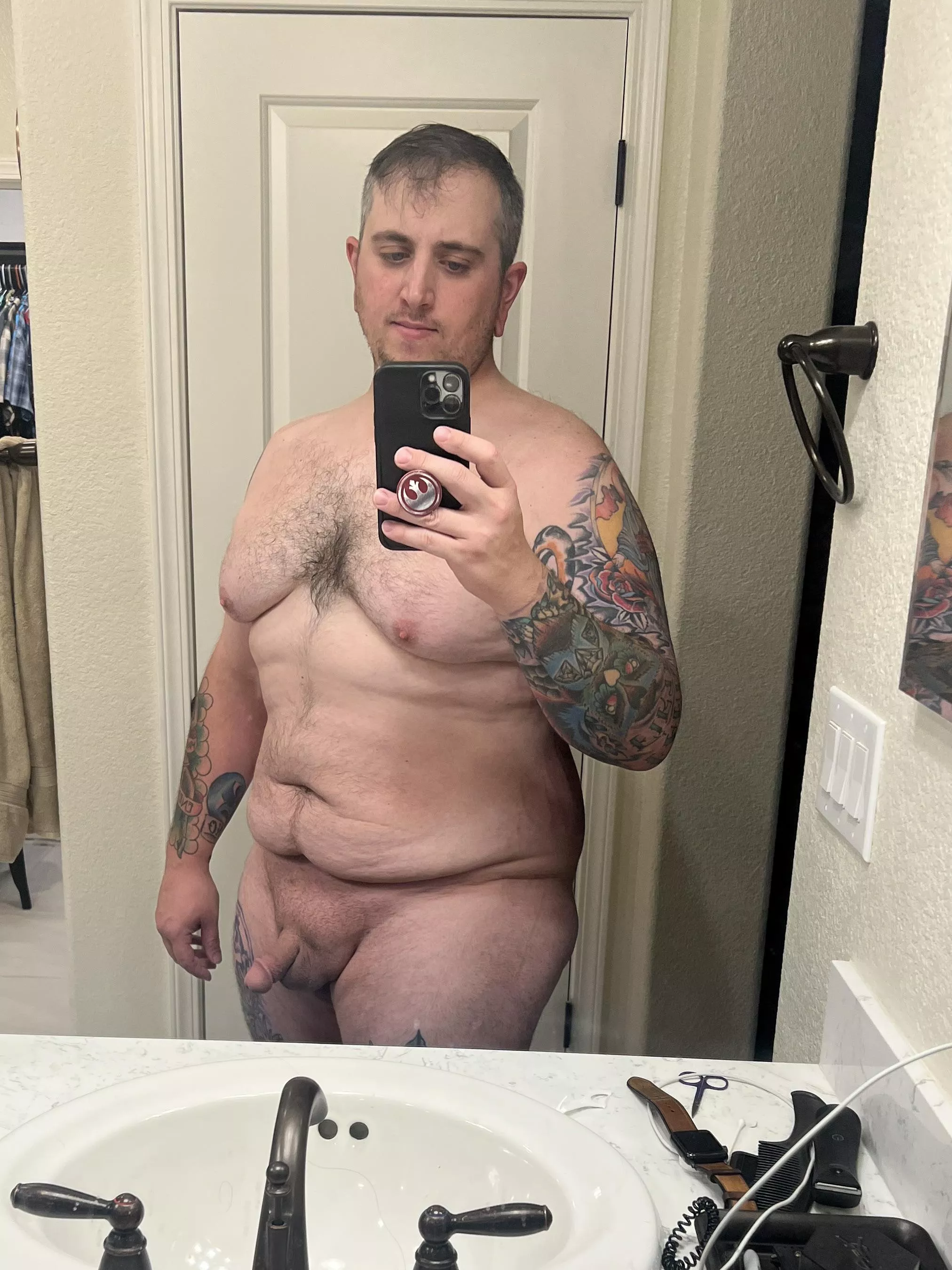 Fresh out of the shower.