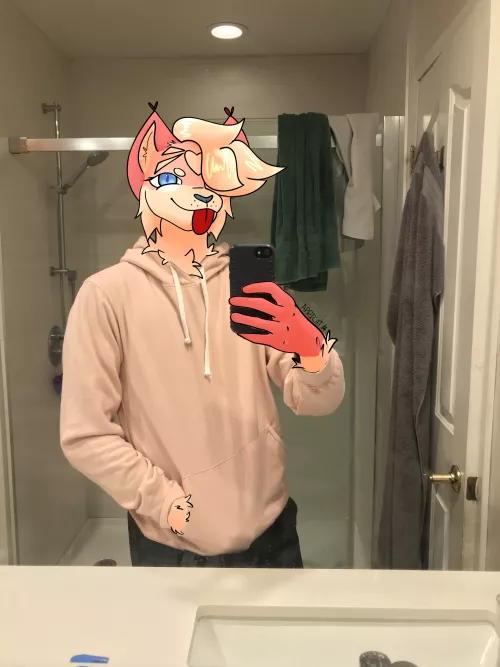 Fursona drawover! (Art by me @ApricotApricat on Twitter)