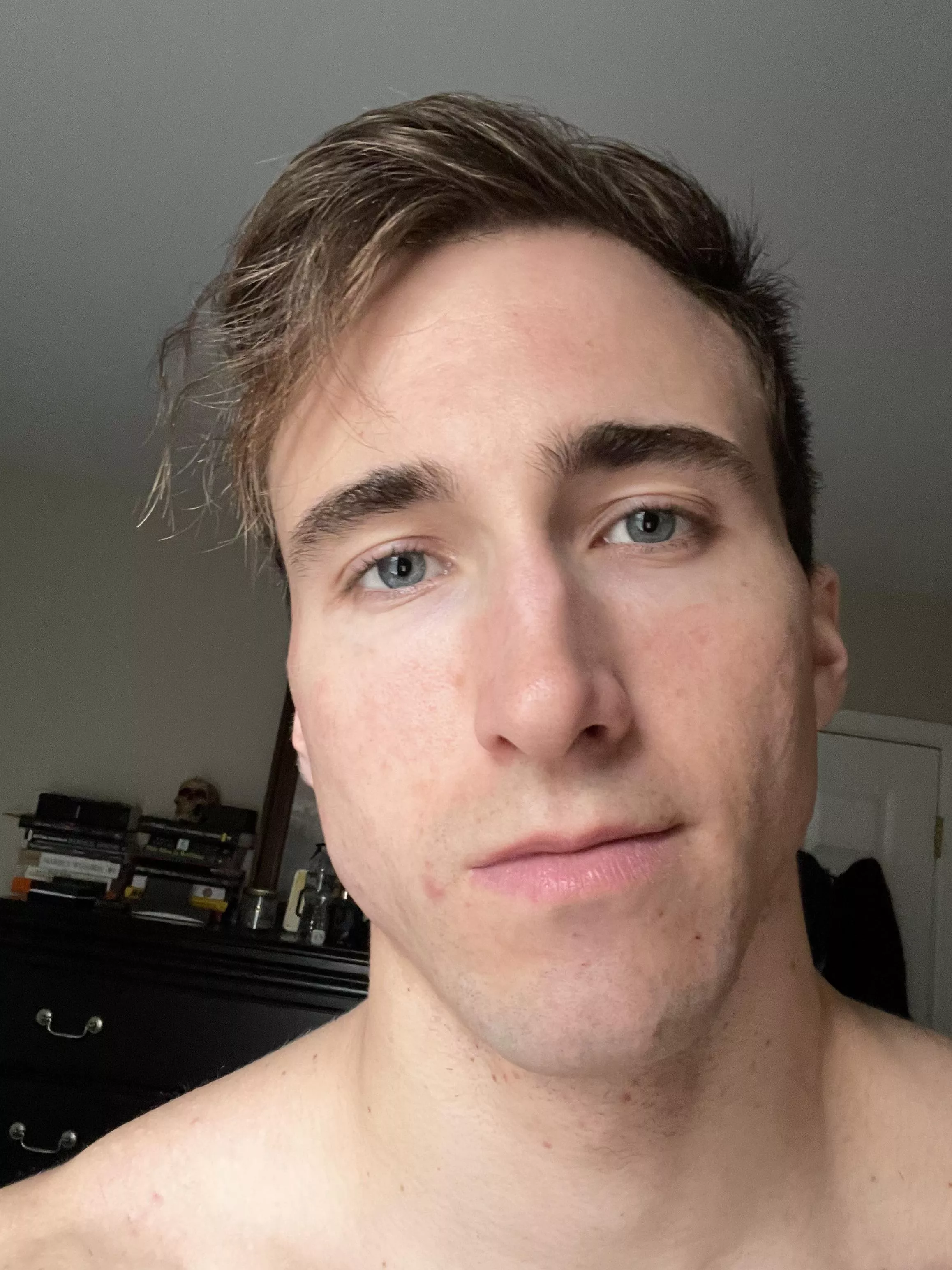 Haircut soon…cut the bangs shorter or leave em? 🤔