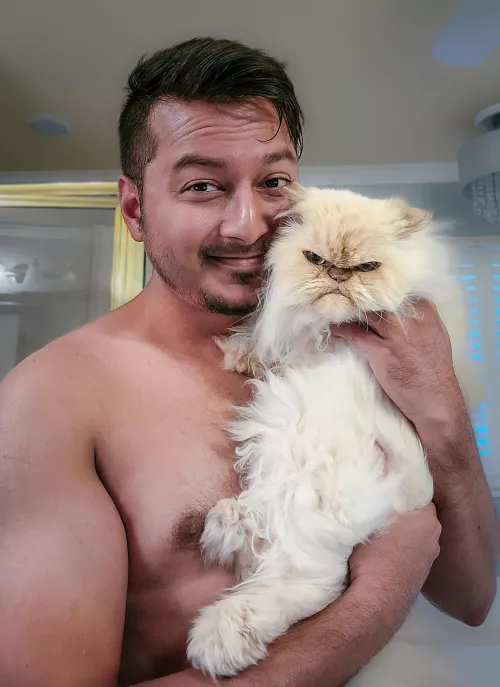 Hubby's 20 year old cat claimed me 5 years ago and we've been inseparable since.