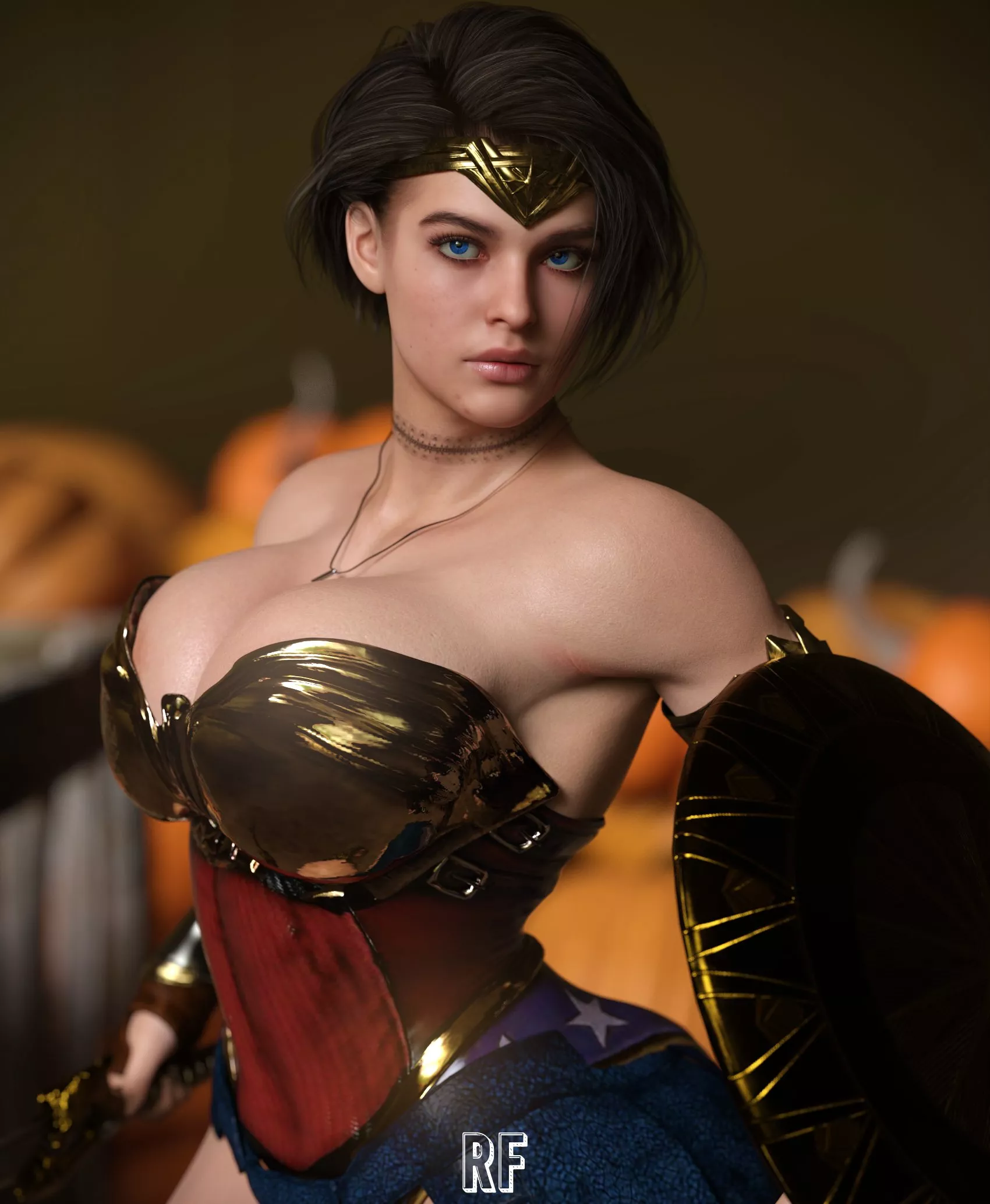 Jill as Wonder Woman (Rude Frog 3D) [Resident Evil & DC]