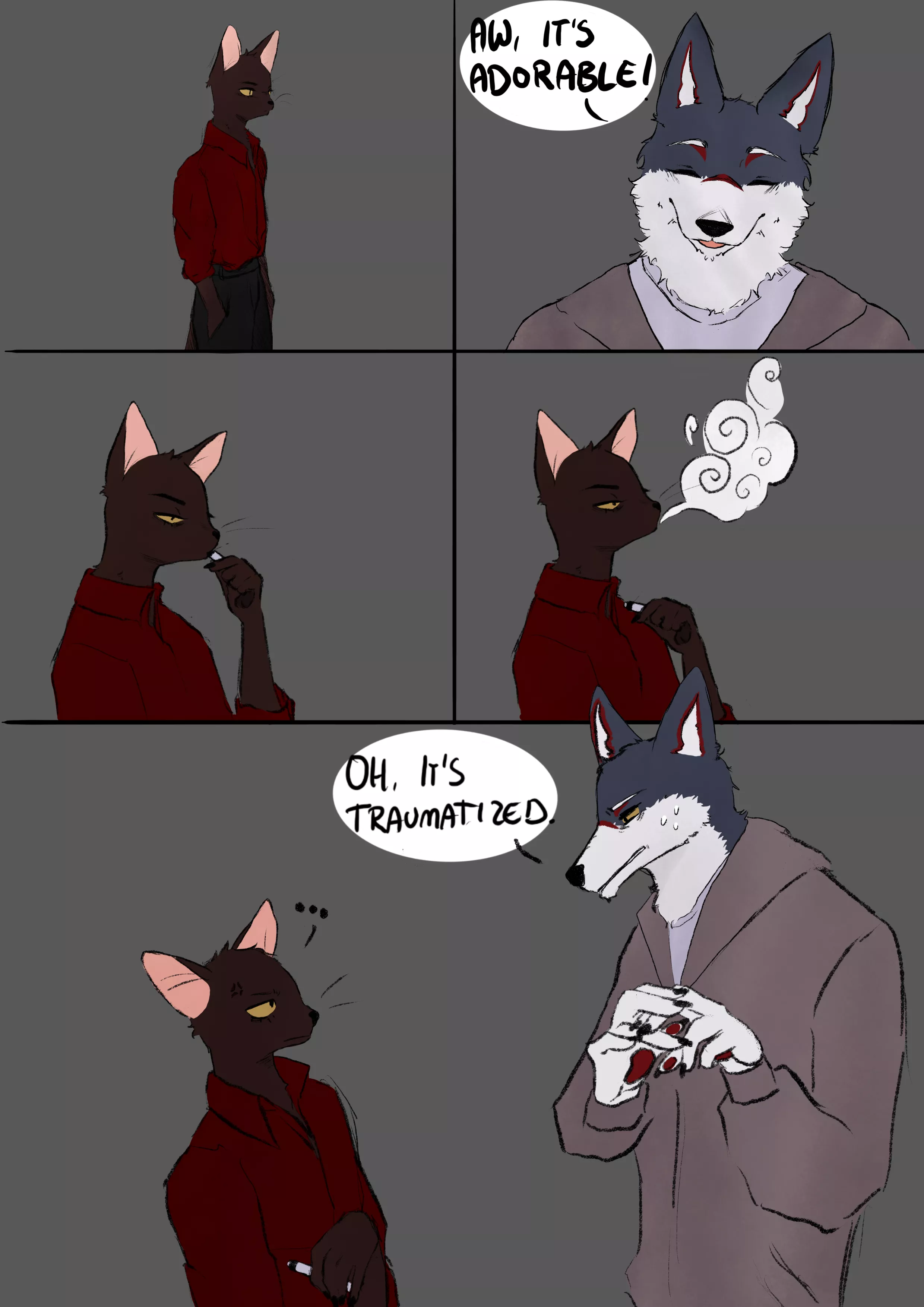 Oh. It's traumatised.