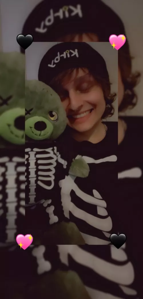 we can cuddle but only if my spooky bear can join❤️