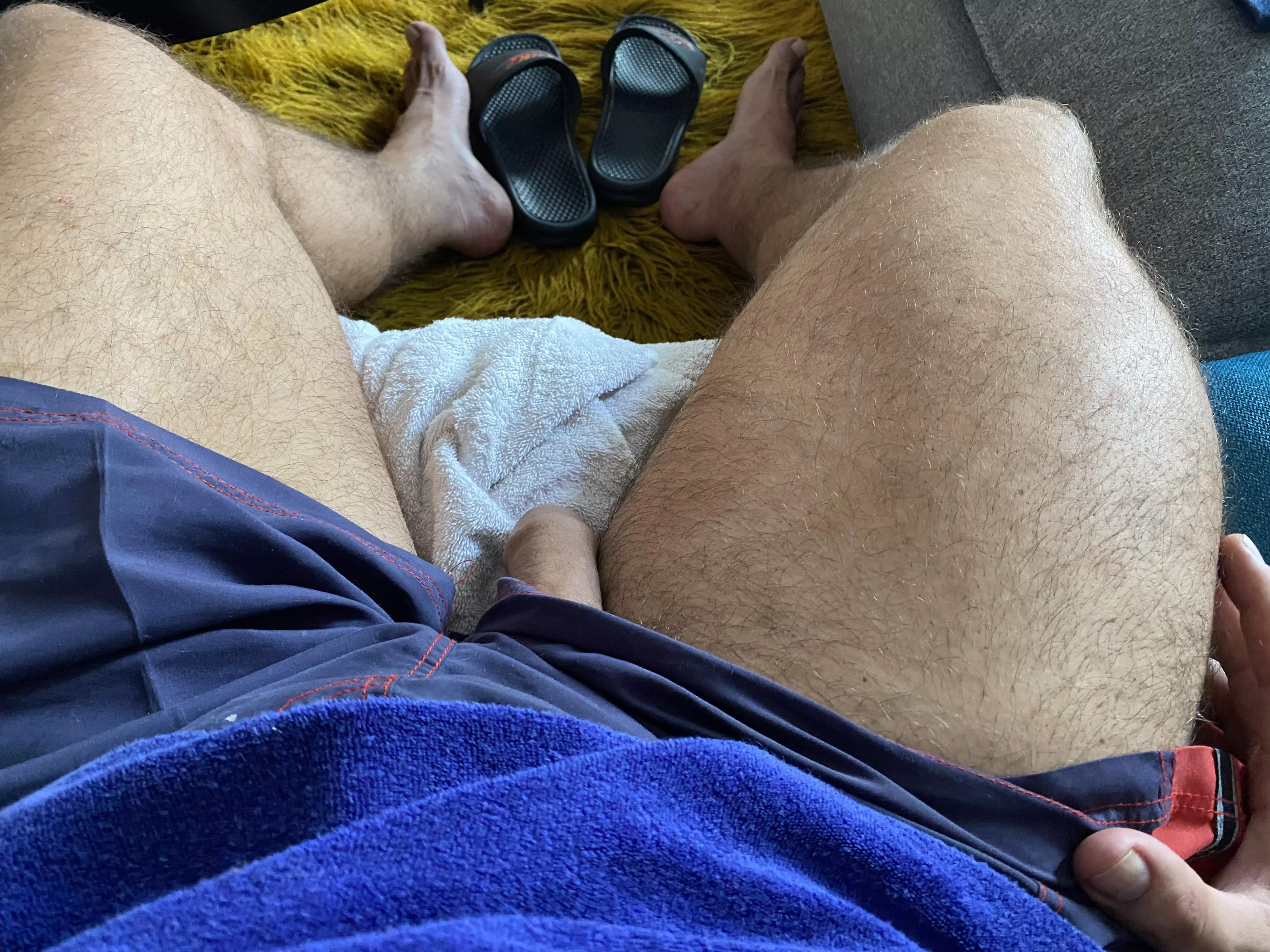 Dick slip and feet, they were all sweaty