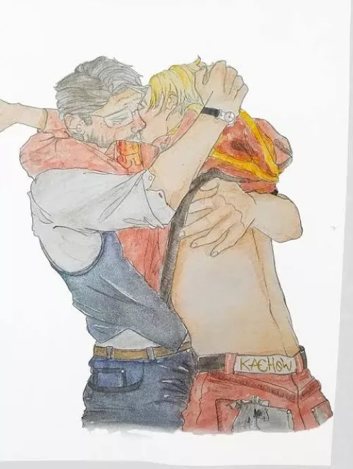 Doc Hudson x Lightning McQueen making out humanized [Cars] by chronicle0art