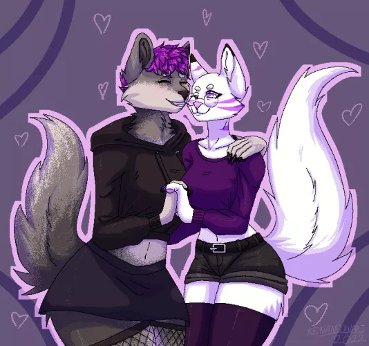 finished some drawing of cute girls as a gift for my friends, they were OK with me sharing this ^w^ [OC]