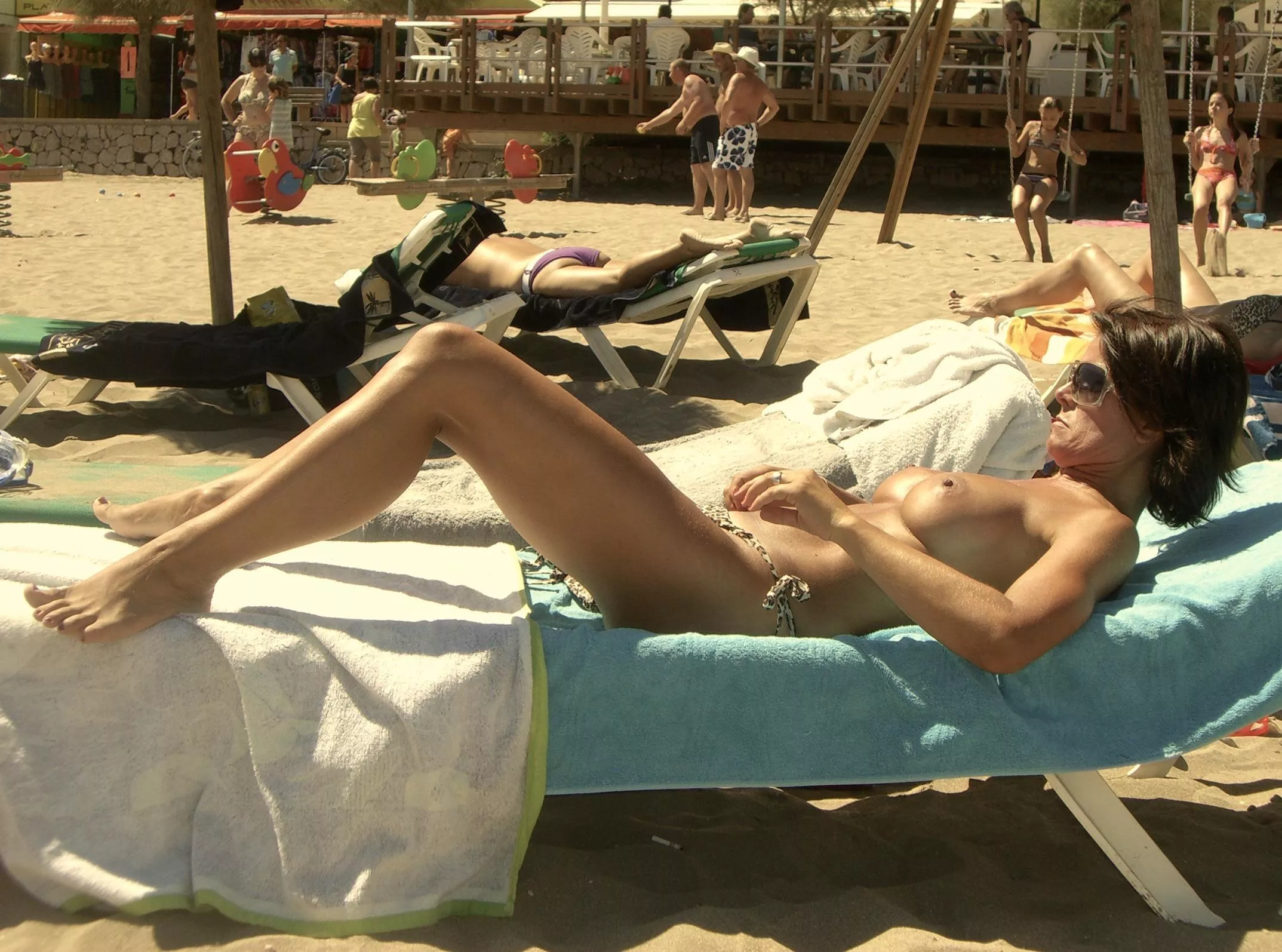 French Mom showing & checking my nipples as its Indian summer here !