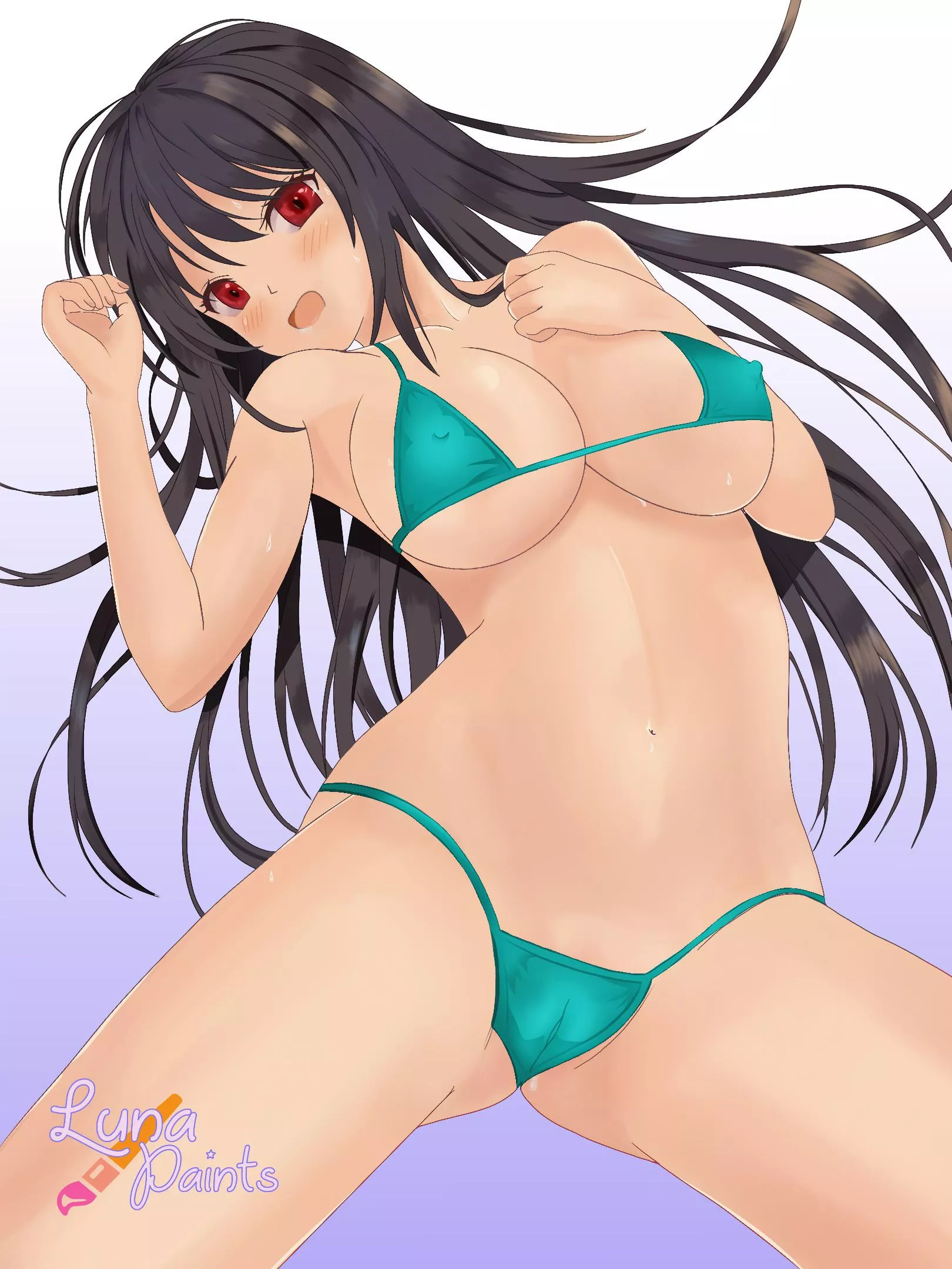 I mostly paint celebs and pornstars, but I like painting anime as well. Art by me [original] no bikini version coming soon.