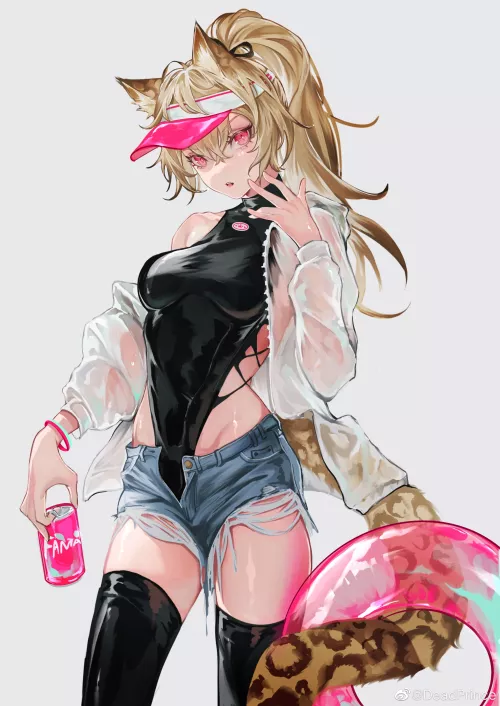 Leopard Girl Going Swimming (Deadprince) [Original]