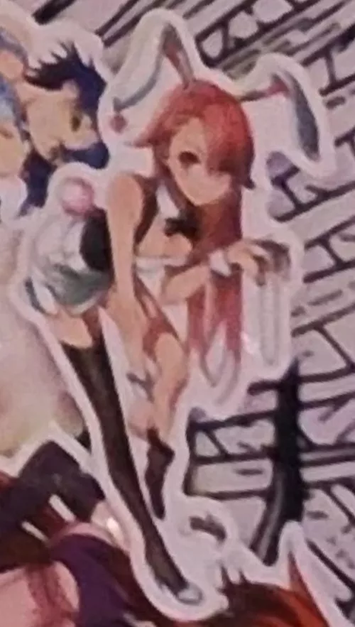 LF color source: red hair, maid dress, bunny cosplay